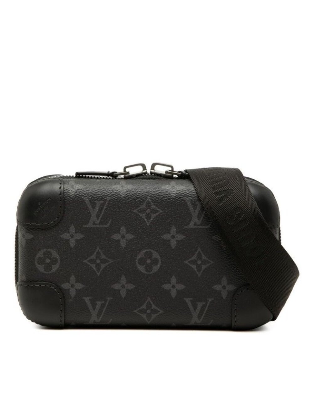 Louis Vuitton Monogram Eclipse Horizon Clutch Shoulder Bag Black Leather